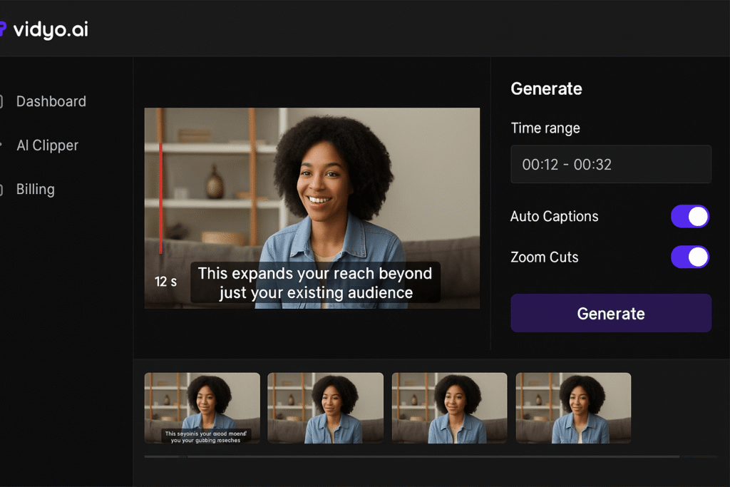 AI Tools for YouTubers repurposing content into Shorts with Vidyo.ai