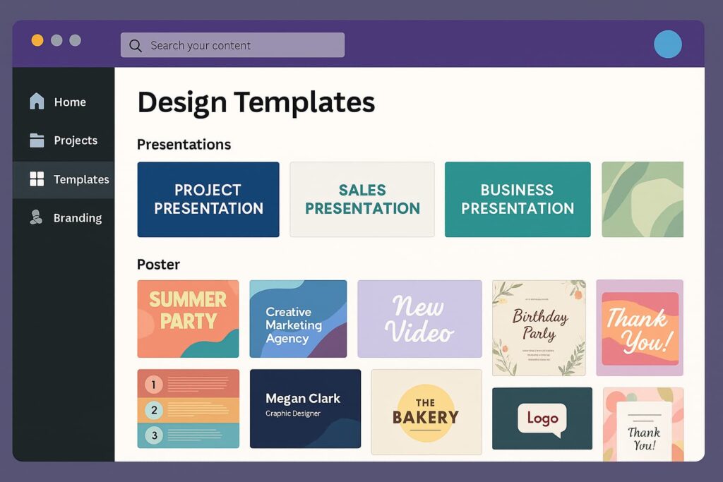 Canva used for design projects in AI tools for freelance productivity 2025
