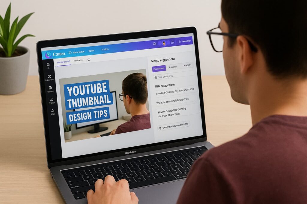 Design click-worthy thumbnails with Canva, a leading choice in the best AI tools for YouTube creators 2025.