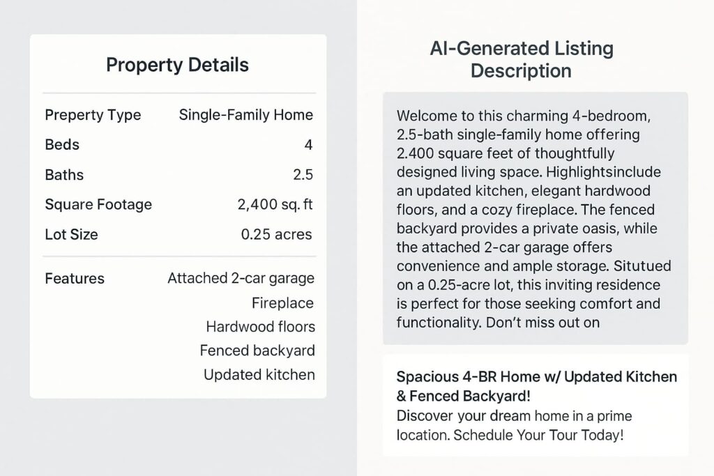 Copy.ai helps agents quickly write listing descriptions with ai tools for real estate marketing.