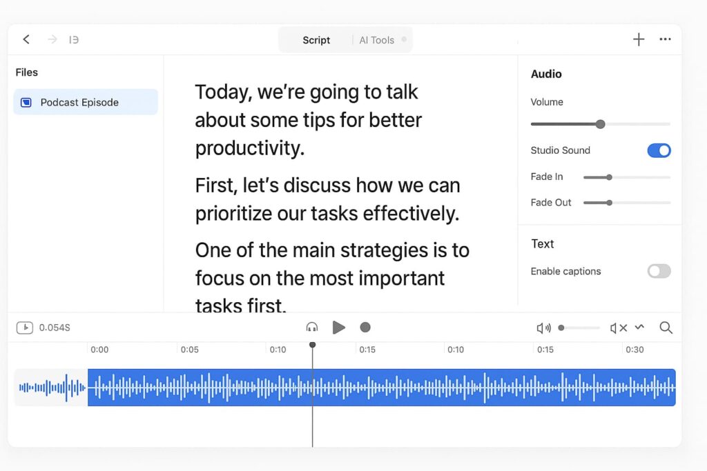 Descript AI used to create content faster by editing audio via text


