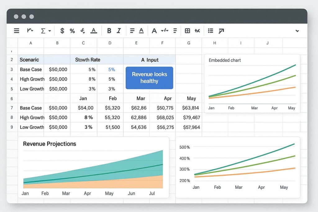 Grid offers flexible, spreadsheet-based ai tools for financial forecasting with real-time inputs.