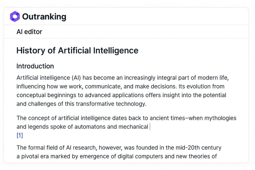 Outranking is a research-backed writing platform included in the best ai seo tools to skyrocket traffic in 2025.