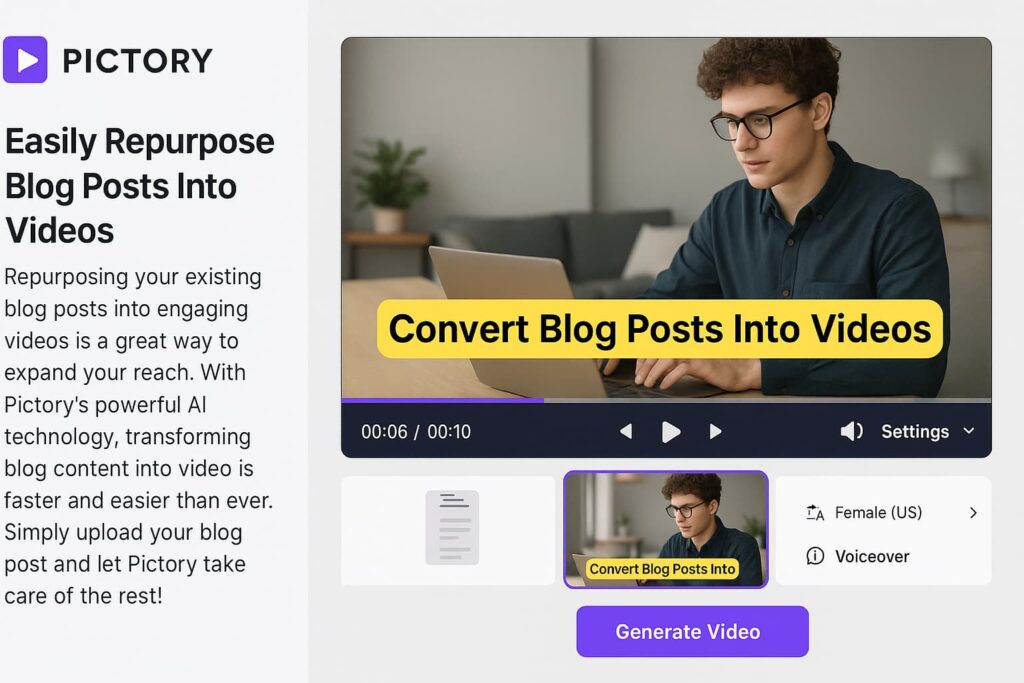 Pictory AI converting blog content into videos to help creators produce faster

