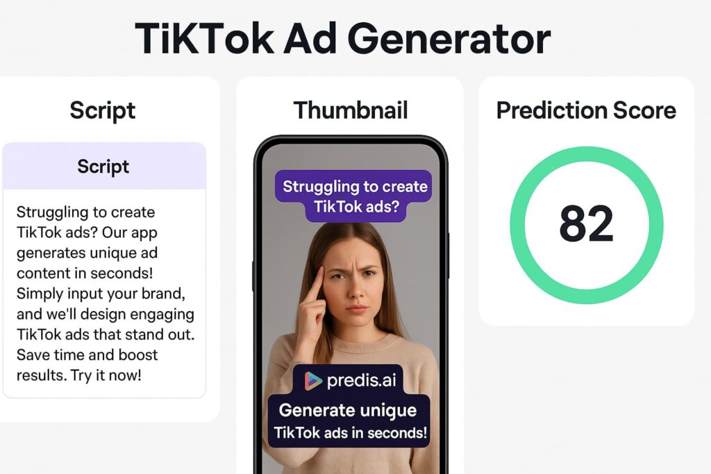 Predis.ai generates TikTok-ready scripts using ai tools for winning ad campaigns in 2025 within minutes.

