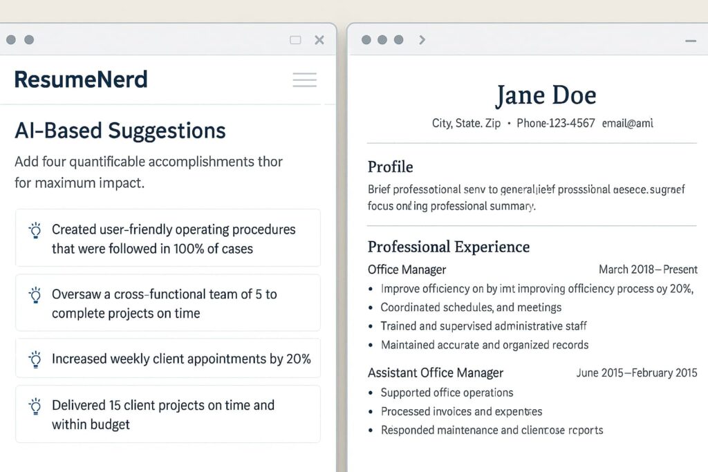 ResumeNerd delivers clean layouts and affiliate potential, ranking high among top AI resume builders with affiliate programs in 2025.