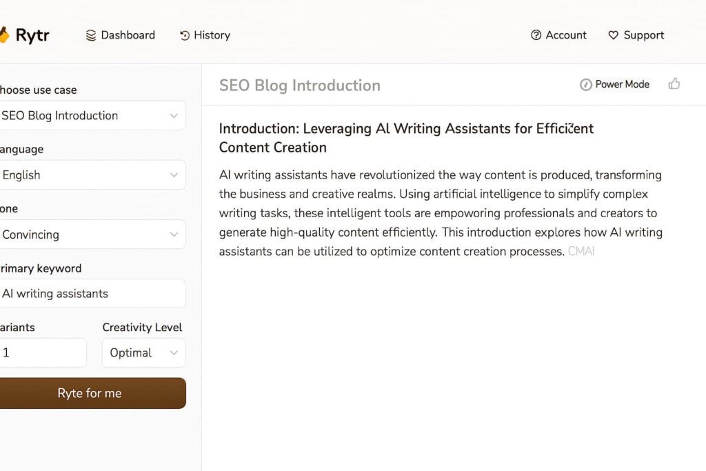 Rytr being used for short blog sections as part of AI writing tools bloggers love in 2025