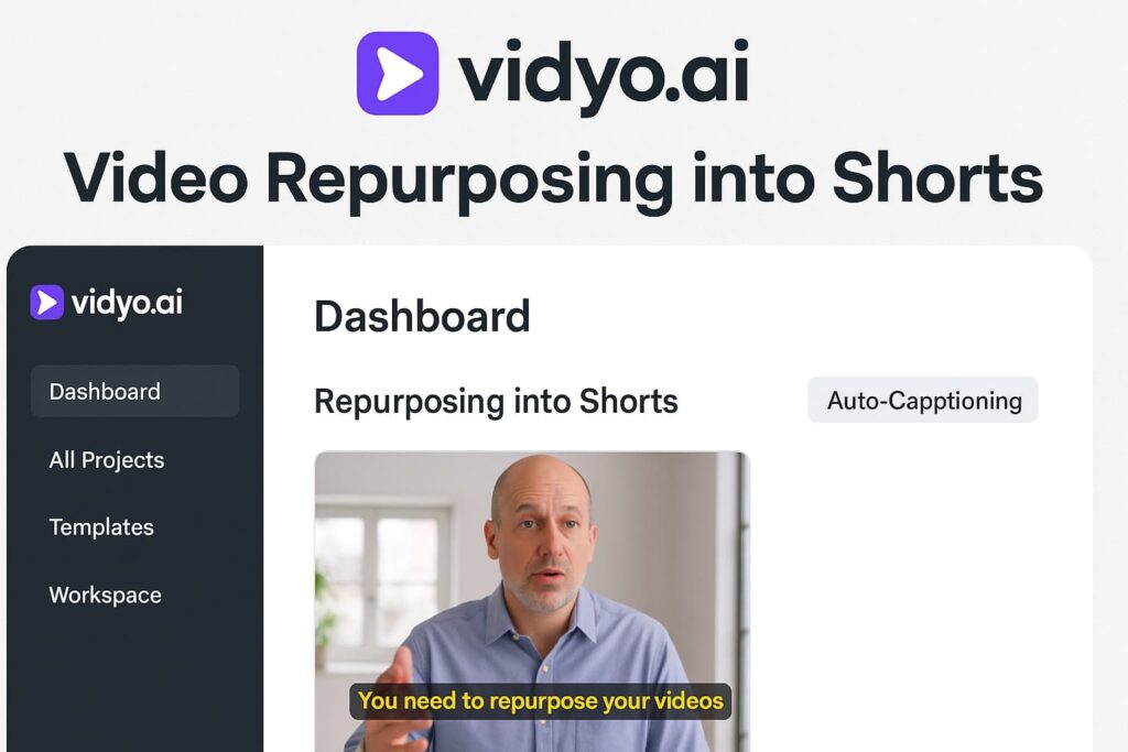 Vidyo helps creators repurpose videos into Shorts using ai tools for youtube growth.