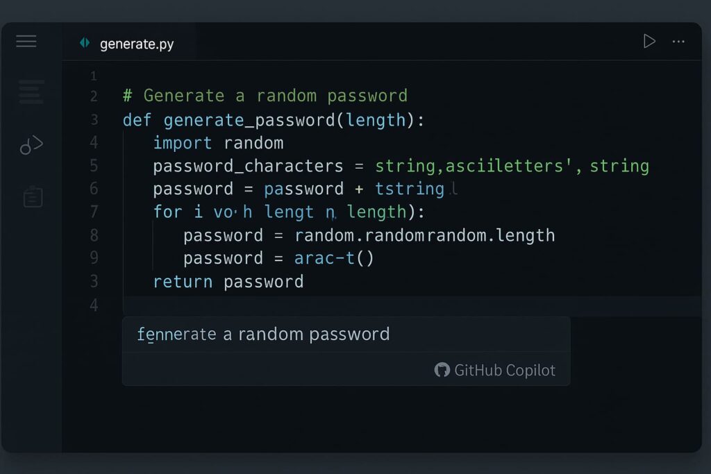 GitHub Copilot provides real-time code generation, making it one of the best AI code assistant tools for beginners.
