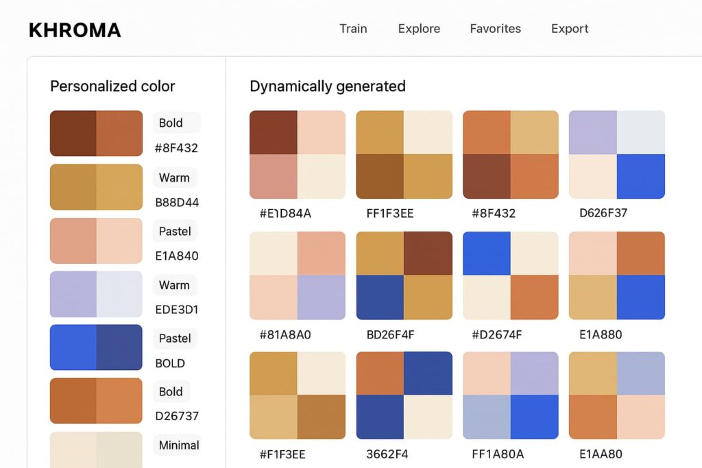 Khroma's AI-generated color suggestions make it one of the best AI tools for designers focused on branding.