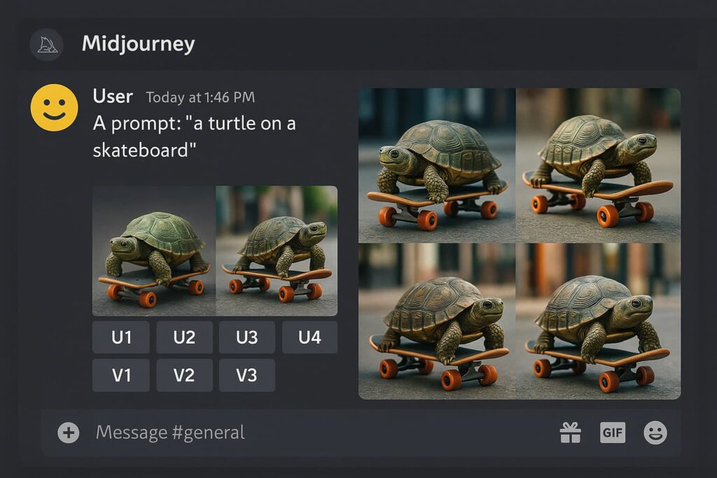 Midjourney's image generation interface stands out among the best AI tools for designers seeking artistic visuals.