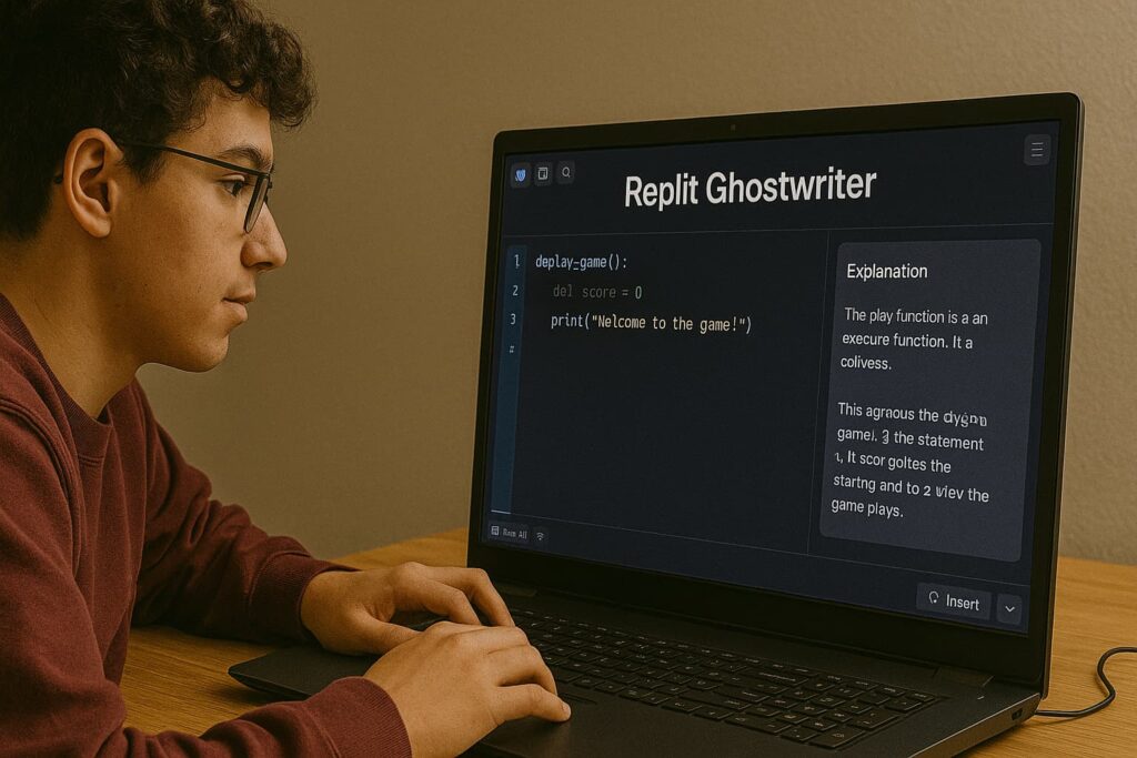 Replit Ghostwriter suggesting code fixes in a live IDE, making it one of the best LLM agent tools you should know in 2025 for coders
